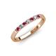 3 - Fiala 2.00 mm Rhodolite Garnet and Diamond 7 Stone Wedding Band 