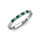 3 - Fiala 2.00 mm Emerald and Diamond 7 Stone Wedding Band 