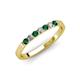 3 - Fiala 2.00 mm Emerald and Diamond 7 Stone Wedding Band 