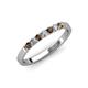 3 - Fiala 2.00 mm Smoky Quartz and Diamond 7 Stone Wedding Band 