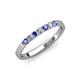 3 - Fiala 2.00 mm Tanzanite and Diamond 7 Stone Wedding Band 