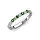 3 - Fiala 2.00 mm Green Garnet and Diamond 7 Stone Wedding Band 