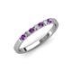 3 - Fiala 2.00 mm Amethyst and Diamond 7 Stone Wedding Band 