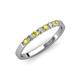 3 - Fiala 2.00 mm Yellow and White Diamond 7 Stone Wedding Band 