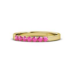 Fiala Pink Sapphire Stone Wedding Band Pink Sapphire Stone Womens Wedding Band Stackable ctw K Yellow Gold
