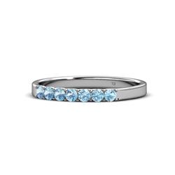 Fiala Aquamarine Stone Wedding Band Aquamarine Stone Womens Wedding Band Stackable ctw K White Gold