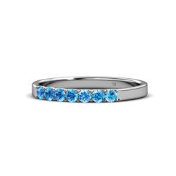 Fiala Blue Topaz Stone Wedding Band Blue Topaz Stone Womens Wedding Band Stackable ctw K White Gold