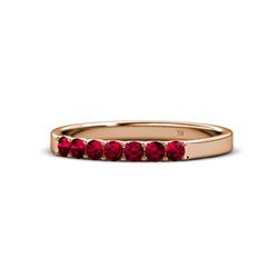 Fiala Ruby Stone Wedding Band Ruby Stone Womens Wedding Band Stackable ctw K Rose Gold