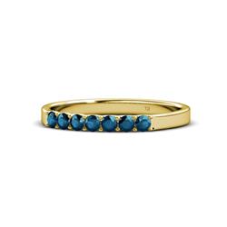 Fiala Blue Diamond Stone Wedding Band Blue Diamond Stone Womens Wedding Band Stackable ctw K Yellow Gold