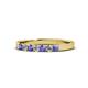 1 - Fiala 2.40 mm Tanzanite and Diamond 7 Stone Wedding Band 