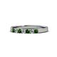 1 - Fiala 2.40 mm Green Garnet and Diamond 7 Stone Wedding Band 