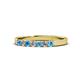 1 - Fiala 2.40 mm Blue Topaz and Diamond 7 Stone Wedding Band 