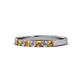 1 - Fiala 2.40 mm Citrine and Diamond 7 Stone Wedding Band 