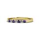 1 - Fiala 2.40 mm Iolite and Diamond 7 Stone Wedding Band 