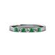 1 - Fiala 2.40 mm Emerald and Diamond 7 Stone Wedding Band 