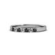 1 - Fiala 2.40 mm Black and White Diamond 7 Stone Wedding Band 