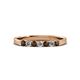 2 - Fiala 2.40 mm Smoky Quartz and Diamond 7 Stone Wedding Band 