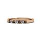 1 - Fiala 2.40 mm Smoky Quartz and Diamond 7 Stone Wedding Band 