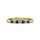 2 - Fiala 2.40 mm Blue and White Diamond 7 Stone Wedding Band 