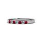 1 - Fiala 2.40 mm Ruby and Diamond 7 Stone Wedding Band 