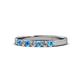 1 - Fiala 2.40 mm Blue Topaz and Diamond 7 Stone Wedding Band 