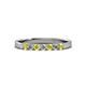 2 - Fiala 2.40 mm Yellow and White Diamond 7 Stone Wedding Band 