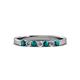 2 - Fiala 2.40 mm London Blue Topaz and Diamond 7 Stone Wedding Band 