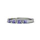 1 - Fiala 2.40 mm Tanzanite and Diamond 7 Stone Wedding Band 