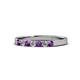 1 - Fiala 2.40 mm Amethyst and Diamond 7 Stone Wedding Band 