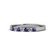 1 - Fiala 2.40 mm Iolite and Diamond 7 Stone Wedding Band 