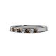 1 - Fiala 2.40 mm Smoky Quartz and Diamond 7 Stone Wedding Band 