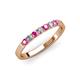 3 - Fiala 2.40 mm Pink Sapphire and Diamond 7 Stone Wedding Band 