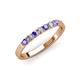 3 - Fiala 2.40 mm Tanzanite and Diamond 7 Stone Wedding Band 