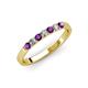 3 - Fiala 2.40 mm Amethyst and Diamond 7 Stone Wedding Band 