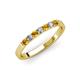 3 - Fiala 2.40 mm Citrine and Diamond 7 Stone Wedding Band 