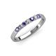 3 - Fiala 2.40 mm Iolite and Diamond 7 Stone Wedding Band 