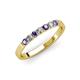 3 - Fiala 2.40 mm Iolite and Diamond 7 Stone Wedding Band 