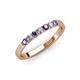 3 - Fiala 2.40 mm Iolite and Diamond 7 Stone Wedding Band 