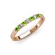 3 - Fiala 2.40 mm Peridot and Diamond 7 Stone Wedding Band 