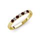 3 - Fiala 2.40 mm Red Garnet and Diamond 7 Stone Wedding Band 