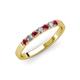 3 - Fiala 2.40 mm Rhodolite Garnet and Diamond 7 Stone Wedding Band 