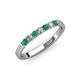 3 - Fiala 2.40 mm Emerald and Diamond 7 Stone Wedding Band 