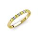 3 - Fiala 2.40 mm Yellow and White Diamond 7 Stone Wedding Band 