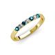 3 - Fiala 2.40 mm London Blue Topaz and Diamond 7 Stone Wedding Band 