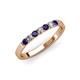 3 - Fiala 2.40 mm Blue Sapphire and Diamond 7 Stone Wedding Band 