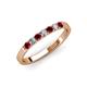 3 - Fiala 2.40 mm Ruby and Diamond 7 Stone Wedding Band 