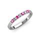 3 - Fiala 2.40 mm Pink Sapphire and Diamond 7 Stone Wedding Band 