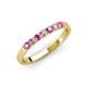 3 - Fiala 2.40 mm Pink Sapphire and Diamond 7 Stone Wedding Band 