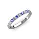 3 - Fiala 2.40 mm Tanzanite and Diamond 7 Stone Wedding Band 