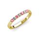 3 - Fiala 2.40 mm Pink Tourmaline and Diamond 7 Stone Wedding Band 